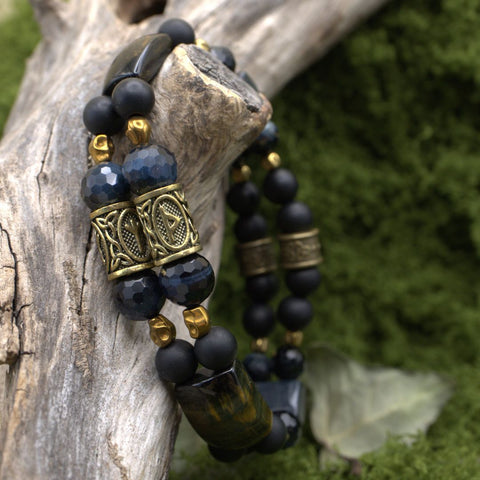 Bracelet Double des Veilleurs — Serment des Runes Anciennes