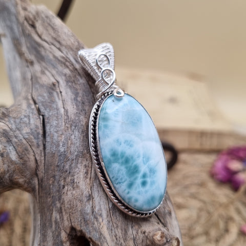 Pendentif Larimar artisanal - Fragment d’Océan
