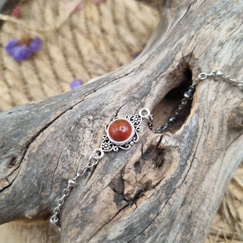 Bracelet Artisanal Cornaline - Cœur des Brasiers