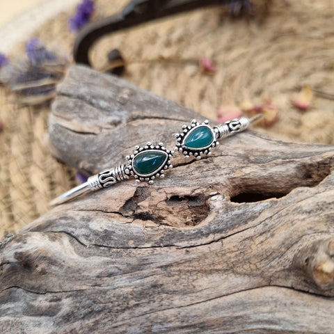 ✦ Bracelet artisanal Onyx Vert : Larme de Sylveverte ✦