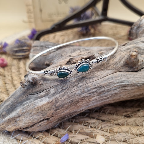 ✦ Bracelet artisanal Onyx Vert : Larme de Sylveverte ✦