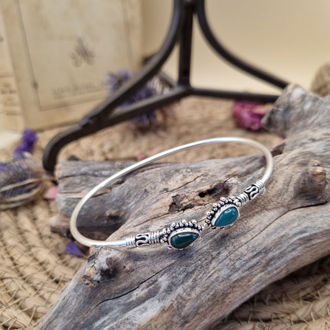 ✦ Bracelet artisanal Onyx Vert : Larme de Sylveverte ✦