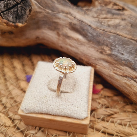 ✧ Bague Opale de Welo — Goutte des Forêts Anciennes ✧