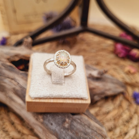 ✧ Bague Opale de Welo — Goutte des Forêts Anciennes ✧