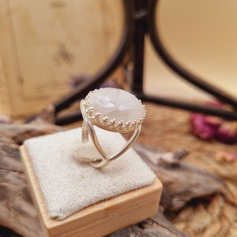 ✧ Bague Péristérite — Lueur de la Lune Ancienne ✧