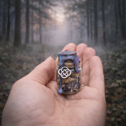 Spell Jar de Protection & Apaisement – Création artisanale en pierres et plantes