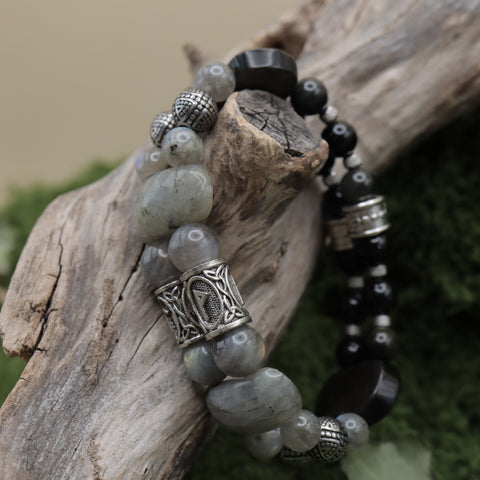 Bracelet Double d’Eihwyn — Le Serment des Ombres et de la Lumière