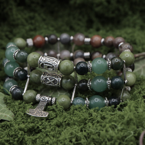 Bracelet Triple d’Eldramor — Le Serment des Terres Vivantes